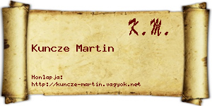 Kuncze Martin névjegykártya