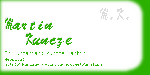 martin kuncze business card